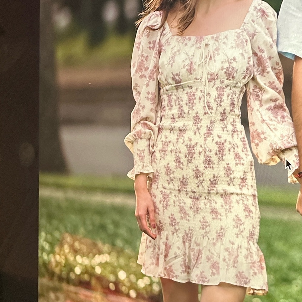 Floral Puff Sleeve Mini Dress